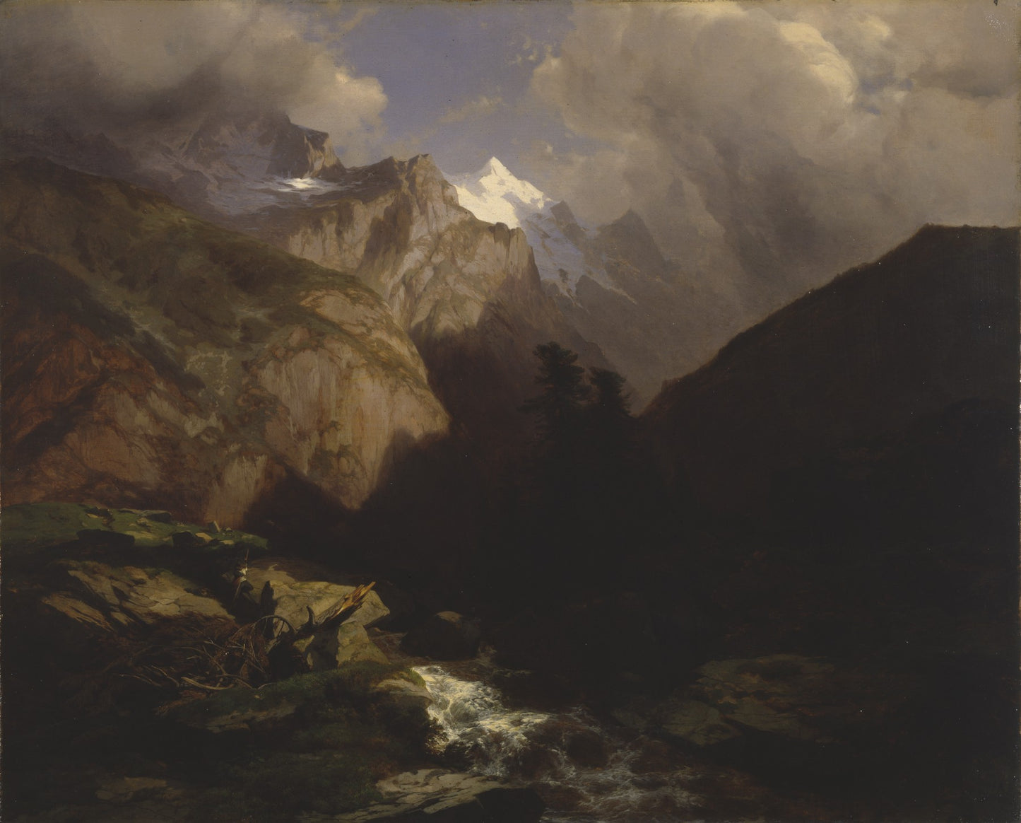 The Jungfrau, Switzerland, vintage artwork by Alexandre Calame, A3 (16x12") Poster Print