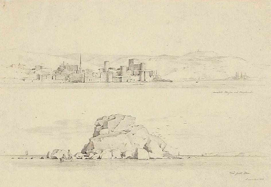 Views of the Bosporus. Sketches, vintage artwork by H.C. Stilling, A3 (16x12") Poster Print