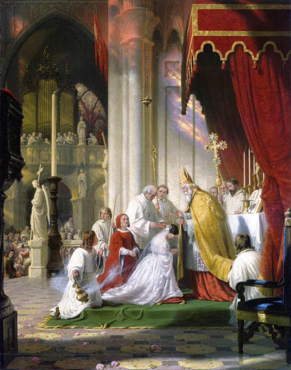 Taking the Veil, vintage artwork by Robert Walter Weir, A3 (16x12") Poster Print
