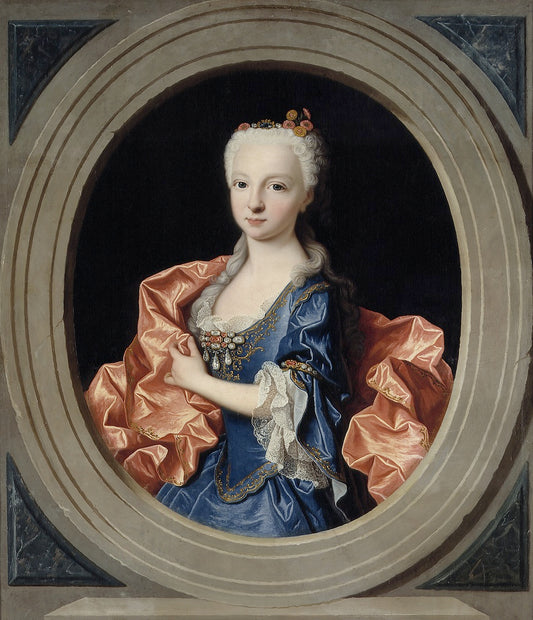 Infanta Maria Teresa Antonia Rafaela of Spain, Dauphine of France, vintage artwork by Jean Ranc, 12x8" (A4) Poster