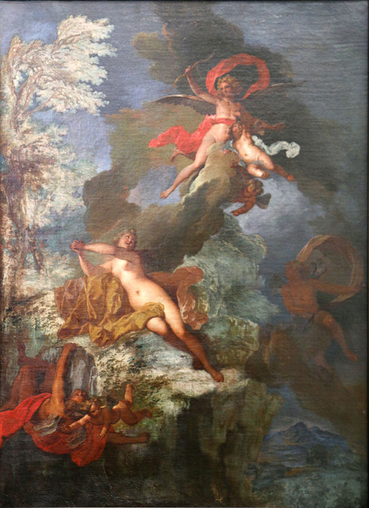 Psyche Abandoned by  Cupid, vintage artwork by Nicolas Bertin, 12x8" (A4) Poster