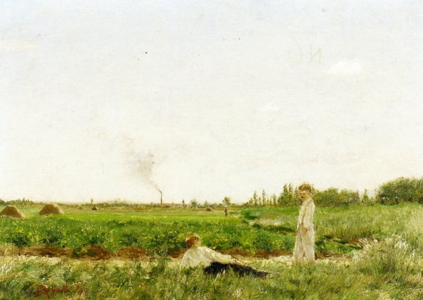 Outskirts of Lyon, France, vintage artwork by Jean-François Raffaëlli, 12x8" (A4) Poster