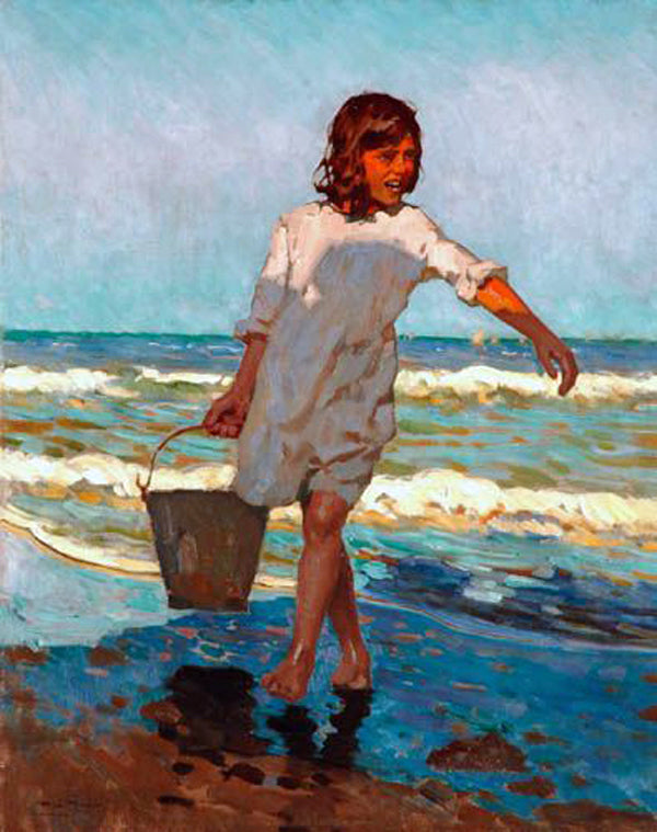 Niña en la Playa by Alberto Pla y Rubio,A3(16x12")Poster