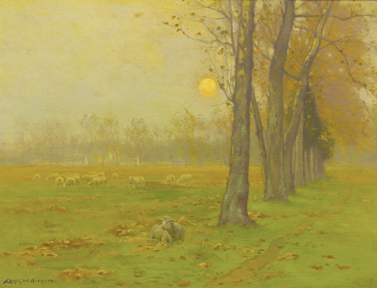 End of Day, vintage artwork by John Carleton Wiggins, 12x8" (A4) Poster