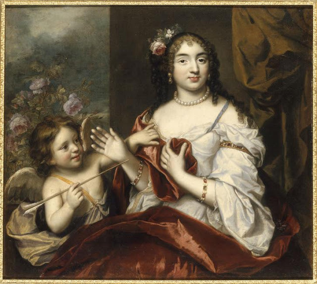 Marie-Louise Rouxel de Medavy, Mademoiselle de Grancey, vintage artwork by Claude Lefebvre, 12x8" (A4) Poster