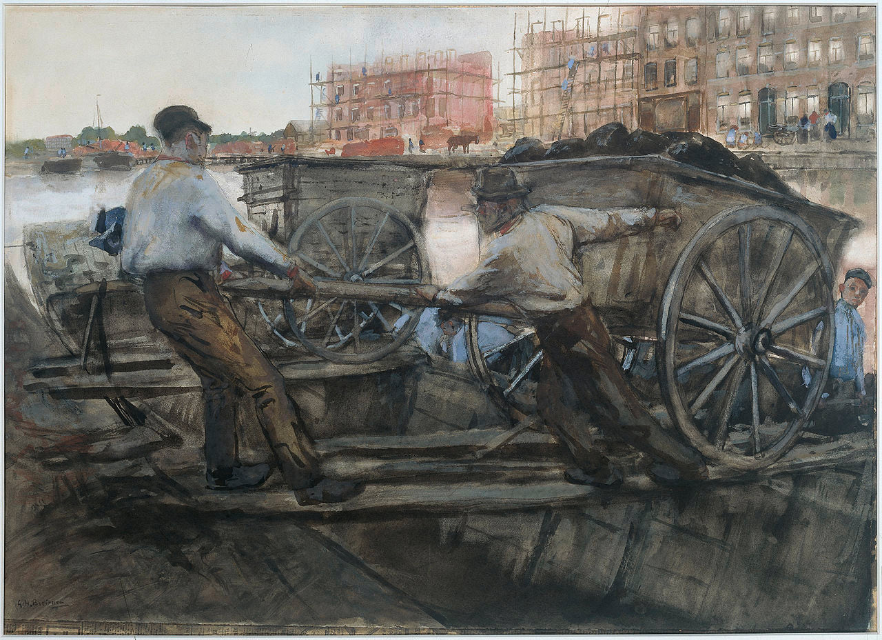 Ground Porters with Carts by George Hendrik Breitner,A3(16x12")Poster