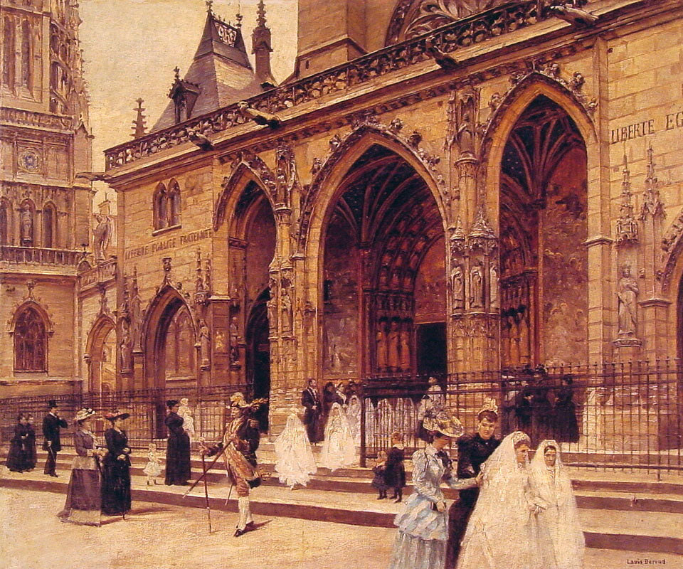 First Communion, vintage artwork by Jean-Georges Beraud, 12x8" (A4) Poster