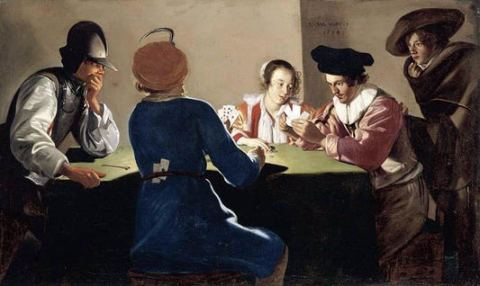 Card-Sharpers, vintage artwork by Jacob van Oost the Elder, 12x8" (A4) Poster