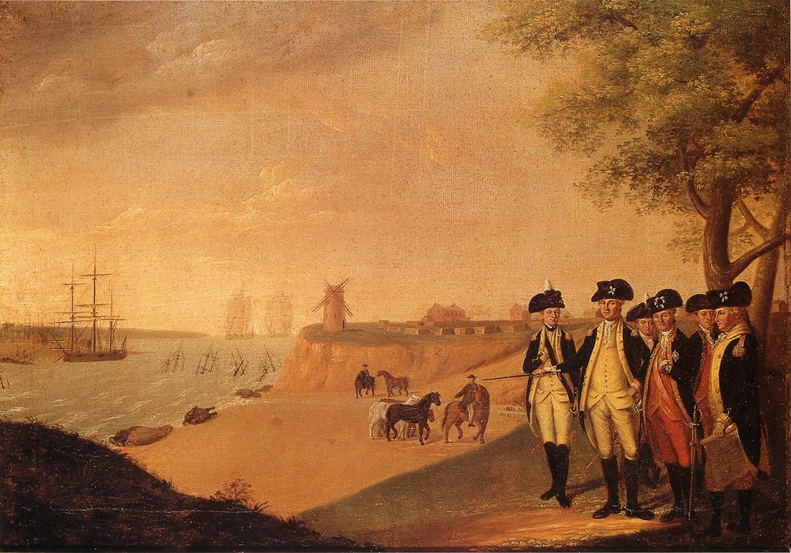 The Generals at Yorktown, vintage artwork by James Peale, 12x8" (A4) Poster