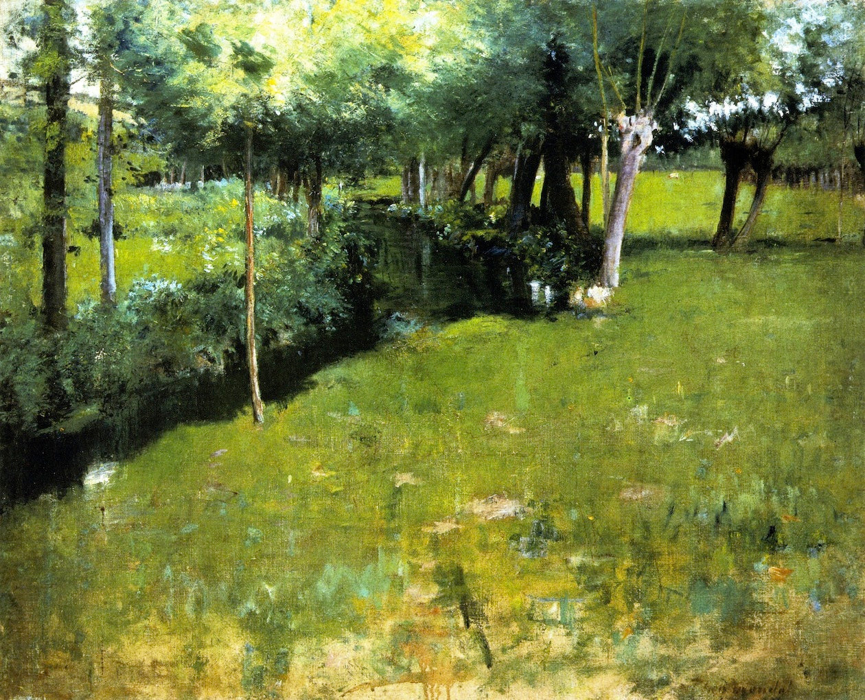 Brook, Giverny by Theodore Wendel,A3(16x12")Poster