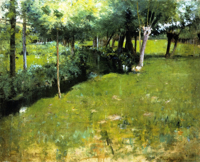 Brook, Giverny by Theodore Wendel,A3(16x12