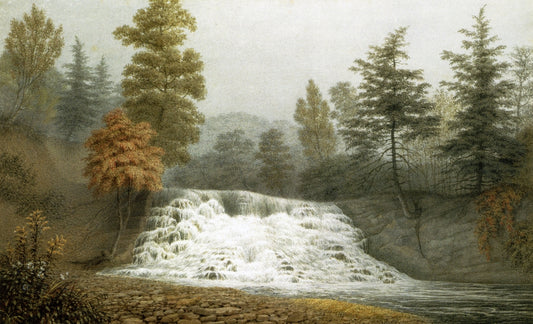 An Autumnal Fog, A Cataract on the Estate of R. Donaldson Esqr. Dutchess County New York, vintage artwork by George Harvey, A3 (16x12") Poster Print