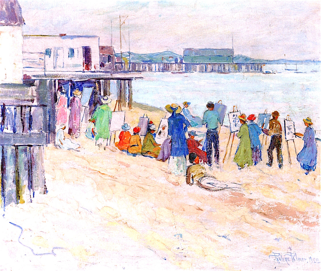 Art Class at the Beach by Pauline Lennards Palmer,A3(16x12")Poster