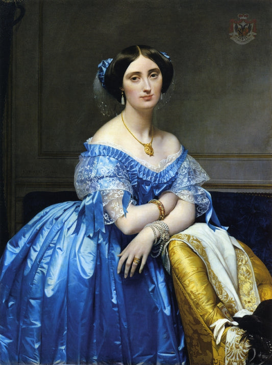 Princess Pauline-Eleonore de Broglie, vintage artwork by Jean-Auguste-Dominique Ingres, 12x8" (A4) Poster