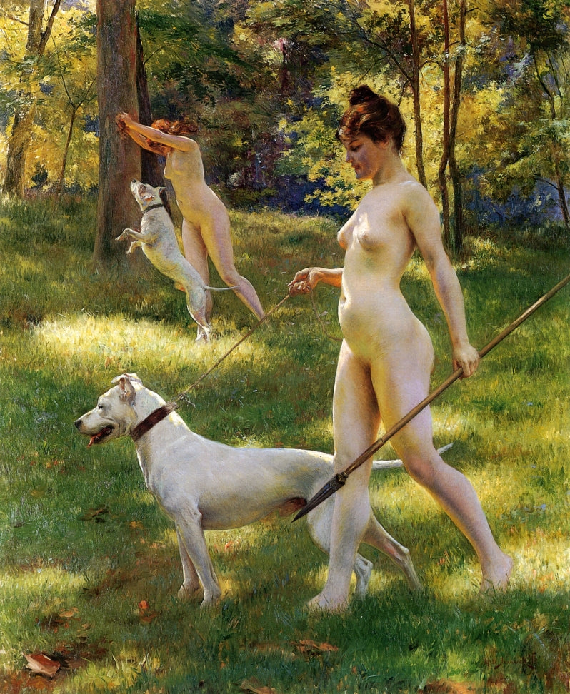 Nymphs Hunting by Julius LeBlanc Stewart,A3(16x12")Poster