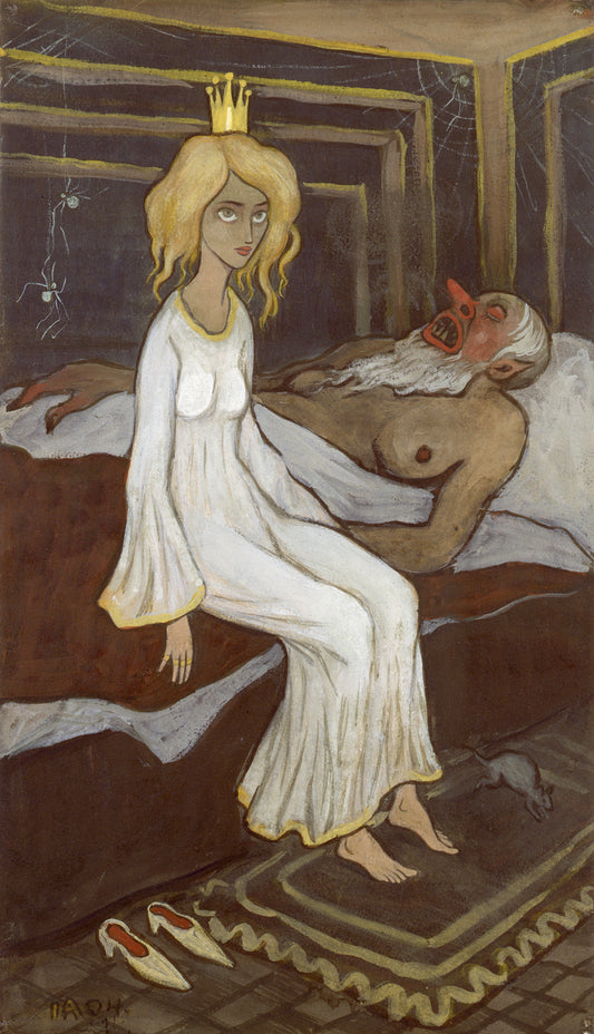 The Princess and the Troll, vintage artwork by Ivar Arosenius, 12x8" (A4) Poster