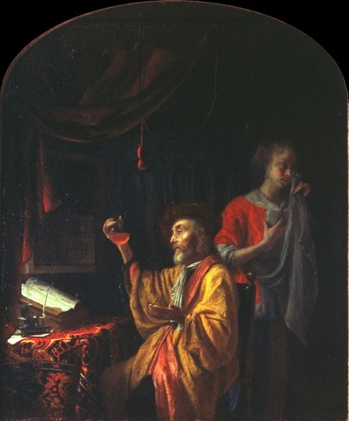 Visit to the doctor, vintage artwork by Godfried Schalcken, 12x8" (A4) Poster