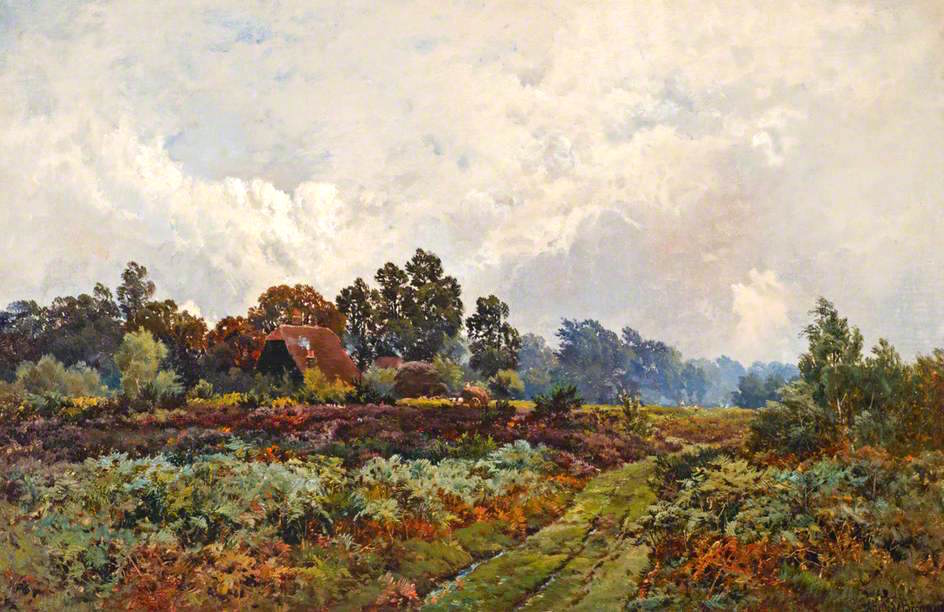 Haymaking, Hayes Common, vintage artwork by Alfred de Breanski, Sr., 12x8" (A4) Poster
