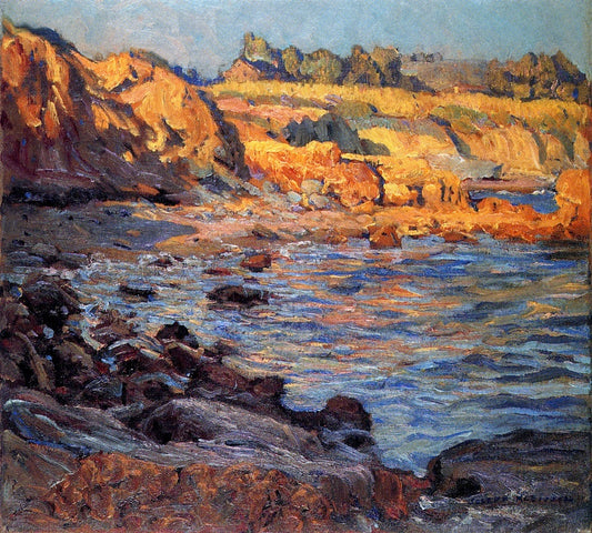 Golden Cliffs, vintage artwork by Joseph Kleitsch, 12x8" (A4) Poster
