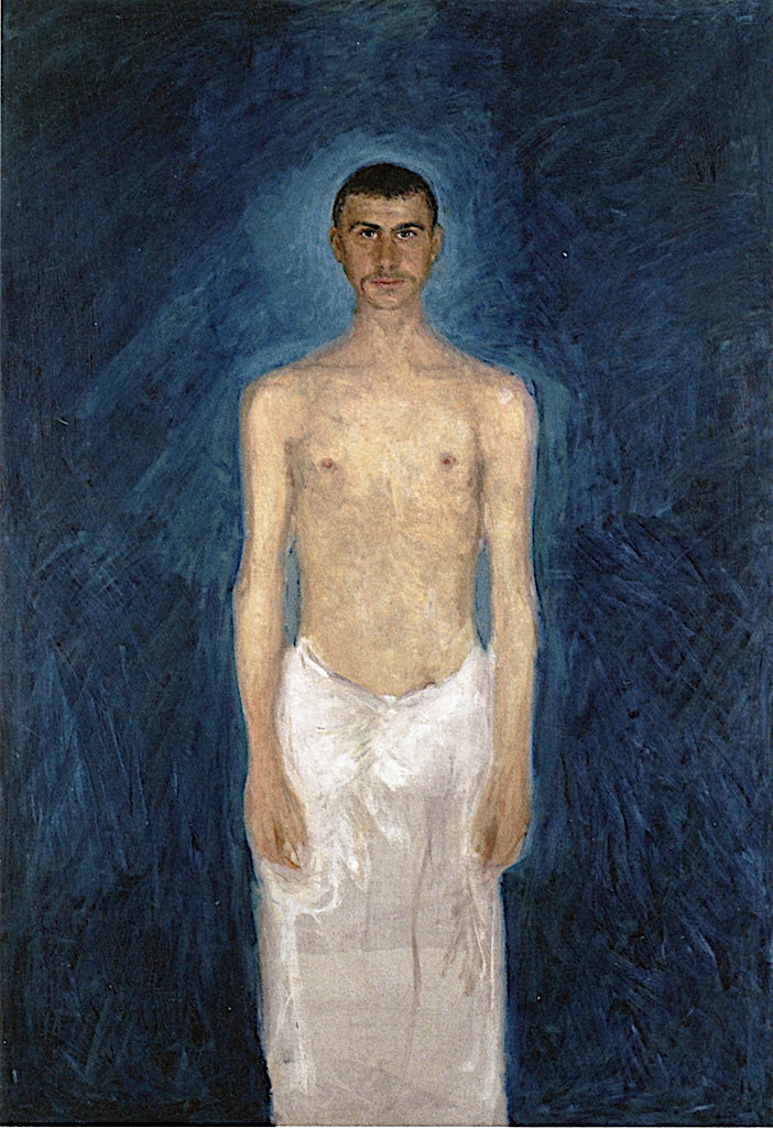 Semi-Nude Self-Portrait, vintage artwork by Richard Gerstl, 12x8" (A4) Poster