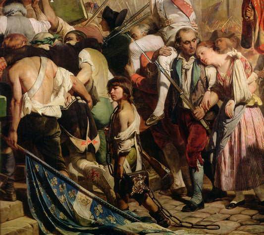 The Conquerors of the Bastille before the Hotel de Ville in 1789 (Detail), vintage artwork by Paul Delaroche, A3 (16x12") Poster Print