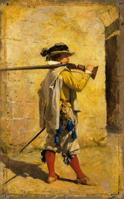 A Sentinel:  Time of Louis XIII, vintage artwork by Jean-Louis Ernest Meissonier, A3 (16x12") Poster Print