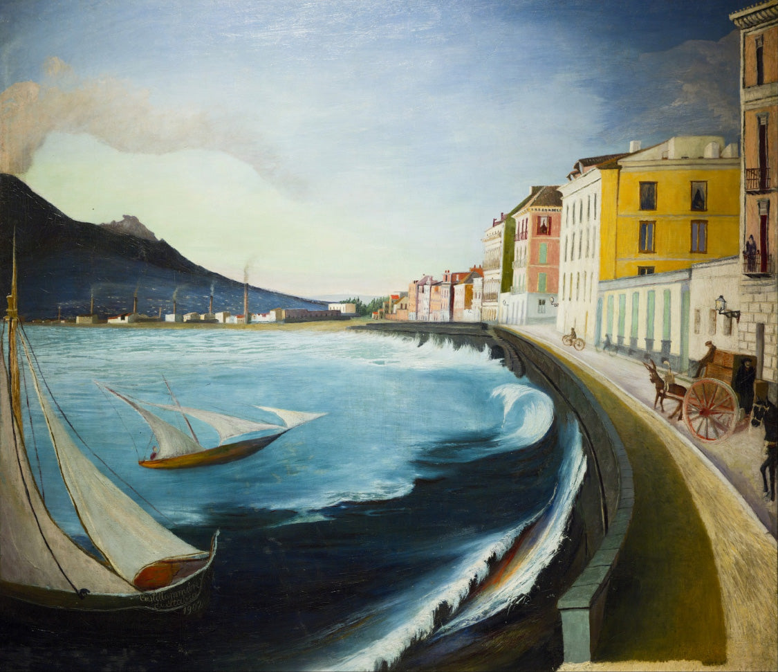 Castellammare di Stabia, vintage artwork by Tivadar Csontvary Kosztka, 12x8" (A4) Poster
