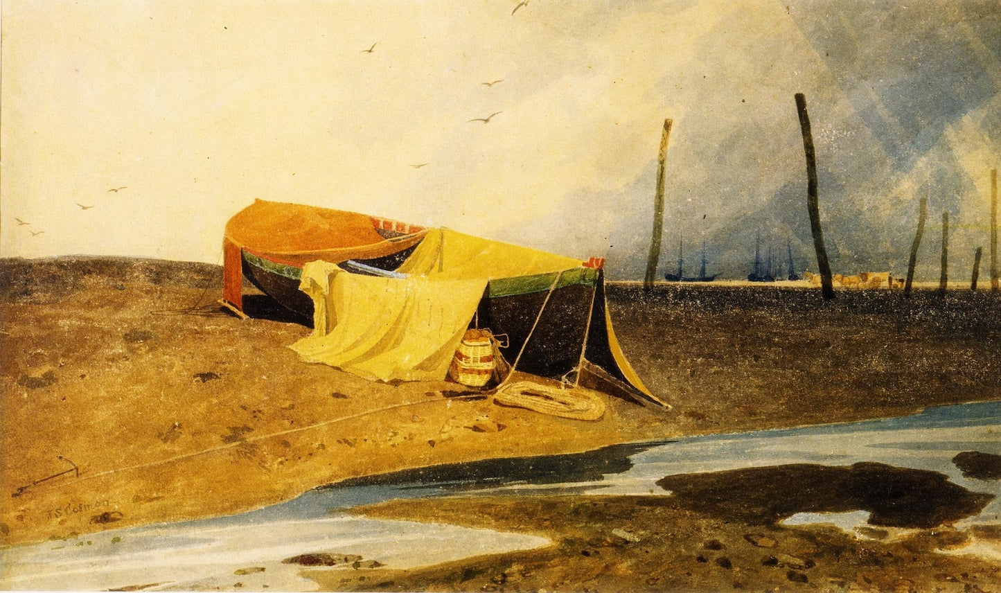 Boat on the Beach, vintage artwork by John Sell Cotman, 12x8" (A4) Poster