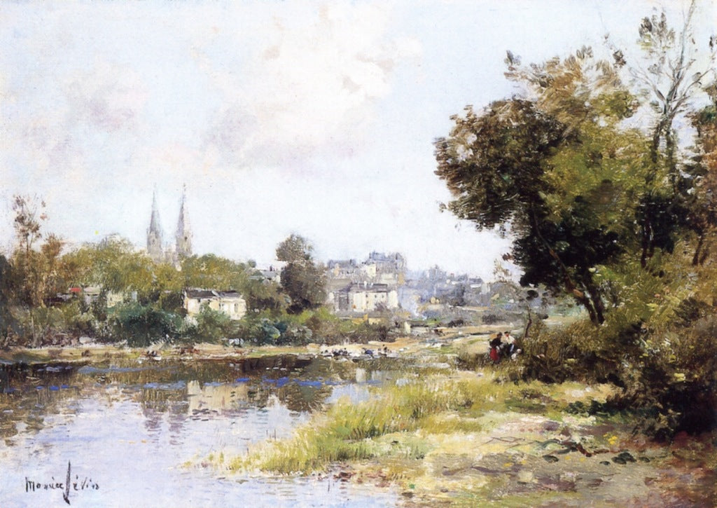 Village by a River by Maurice Levis,A3(16x12")Poster