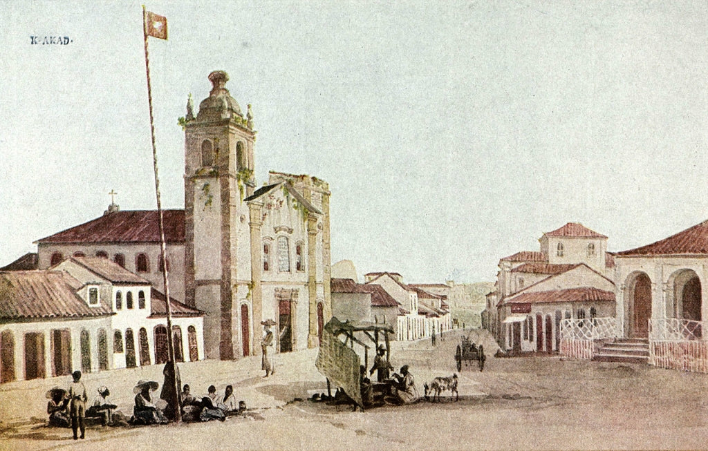 Lapa Church in Rio de Janeiro, vintage artwork by Thomas Ender, A3 (16x12") Poster Print