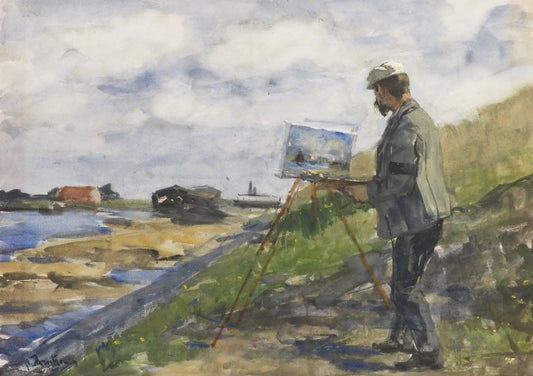 The Painter Carl August Breitenstein at Work, vintage artwork by Floris Arntzenius, 12x8" (A4) Poster