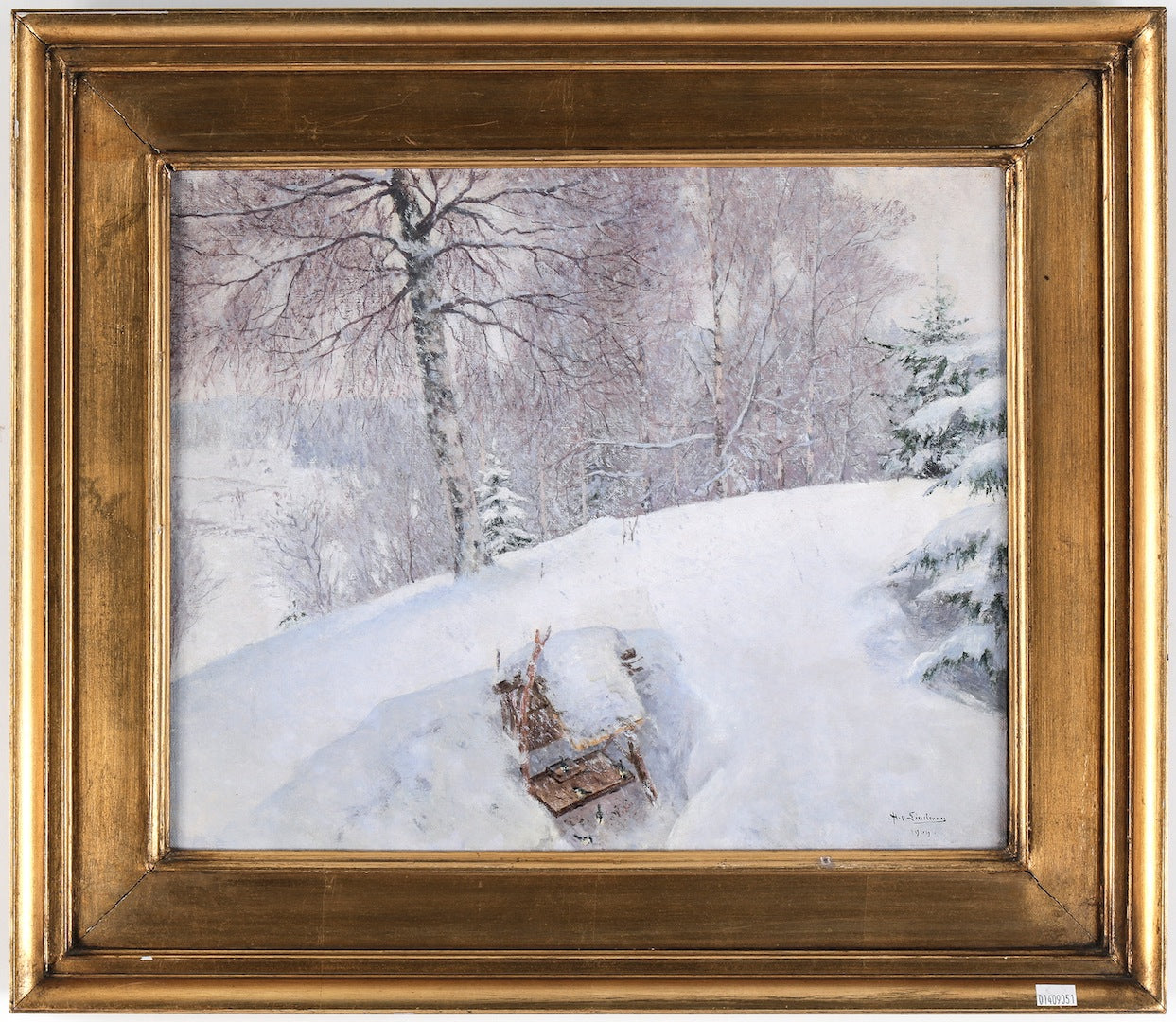 The hunting lodge in Kilsbergen, vintage artwork by Knut Axel Lindman, 12x8" (A4) Poster