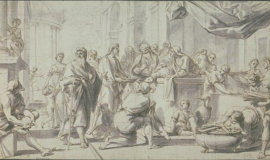 Pesach, vintage artwork by Marcantonio Franceschini, 12x8" (A4) Poster