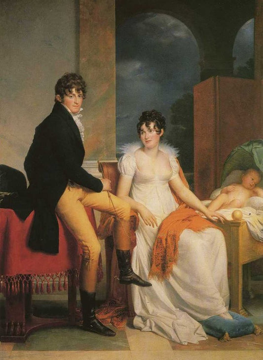 Count Moritz von Fries and his family, vintage artwork by François Gerard, 12x8" (A4) Poster