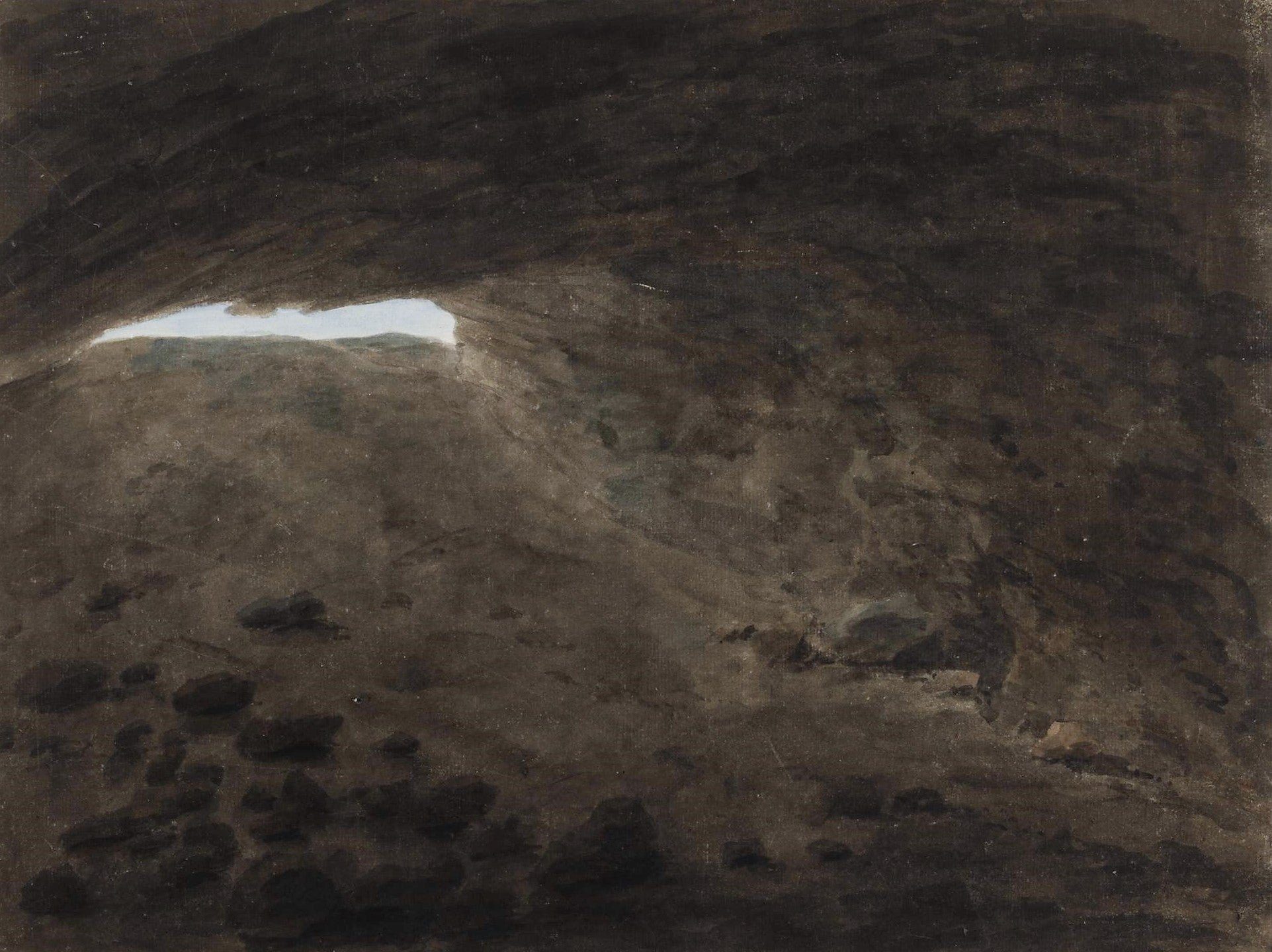 View from inside a cave, vintage artwork by John Robert Cozens, 12x8" (A4) Poster