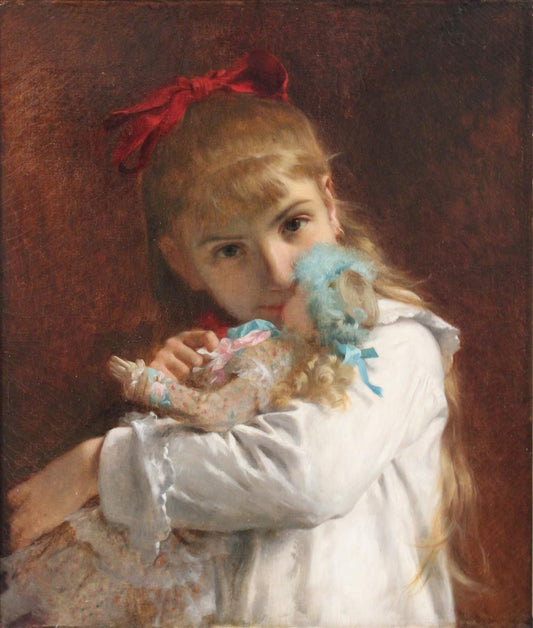 A New Doll, vintage artwork by Pierre-Auguste Cot, 12x8" (A4) Poster