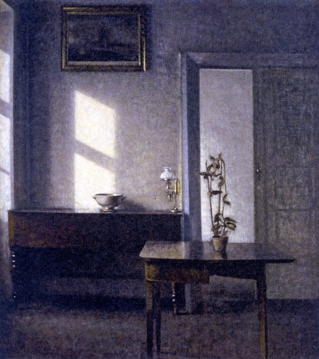 otted Plant on Card Table, Bregade 25 by Vilhelm Hammershoi,A3(16x12")Poster