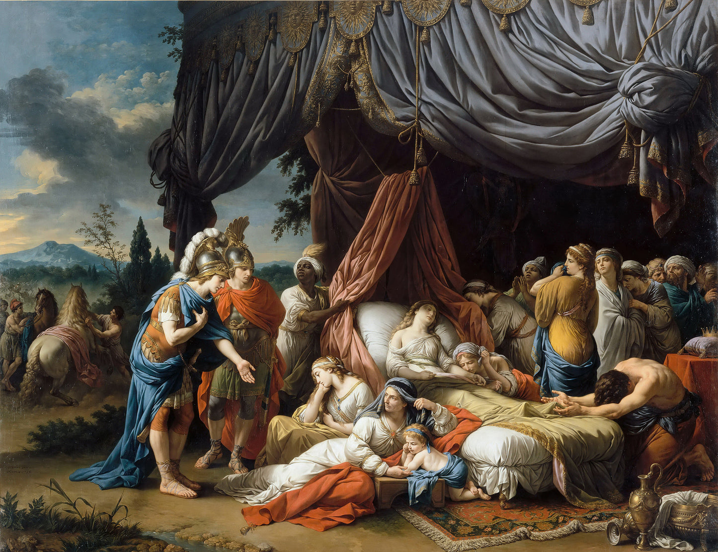 The Death of Darius’ Wife, vintage artwork by Louis Jean François Lagrenee, 12x8" (A4) Poster
