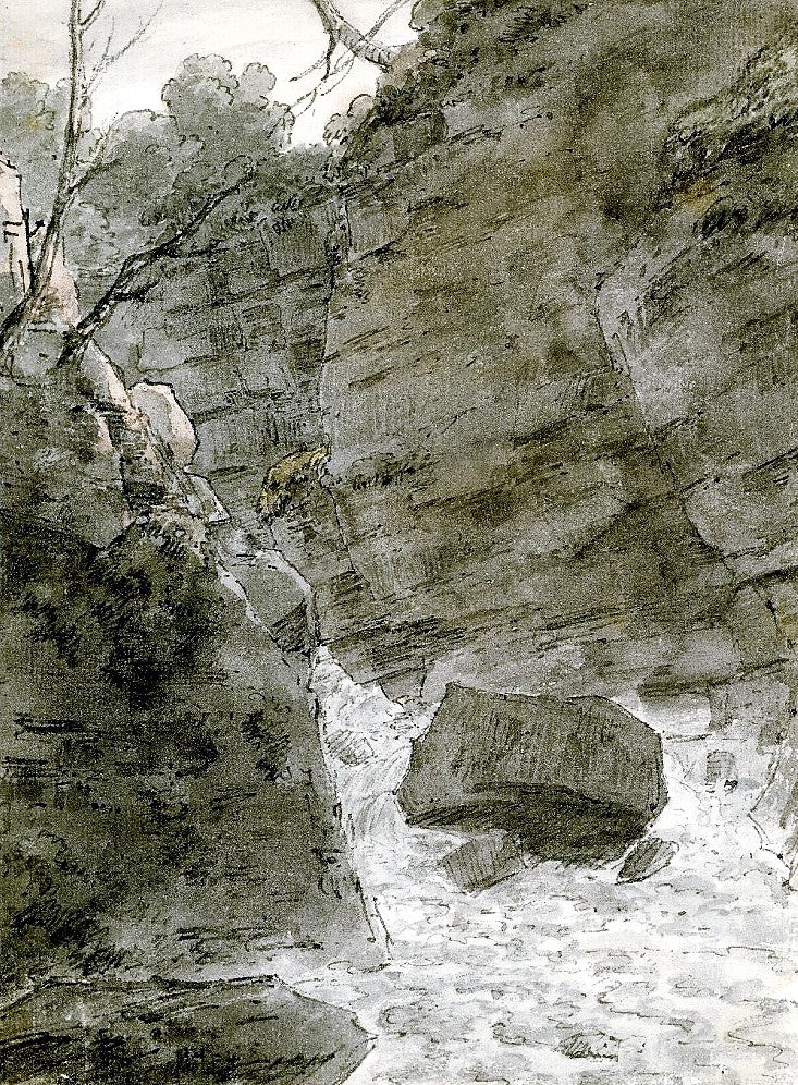 Sixth view upon the Reichenbach, vintage artwork by John Robert Cozens, 12x8" (A4) Poster