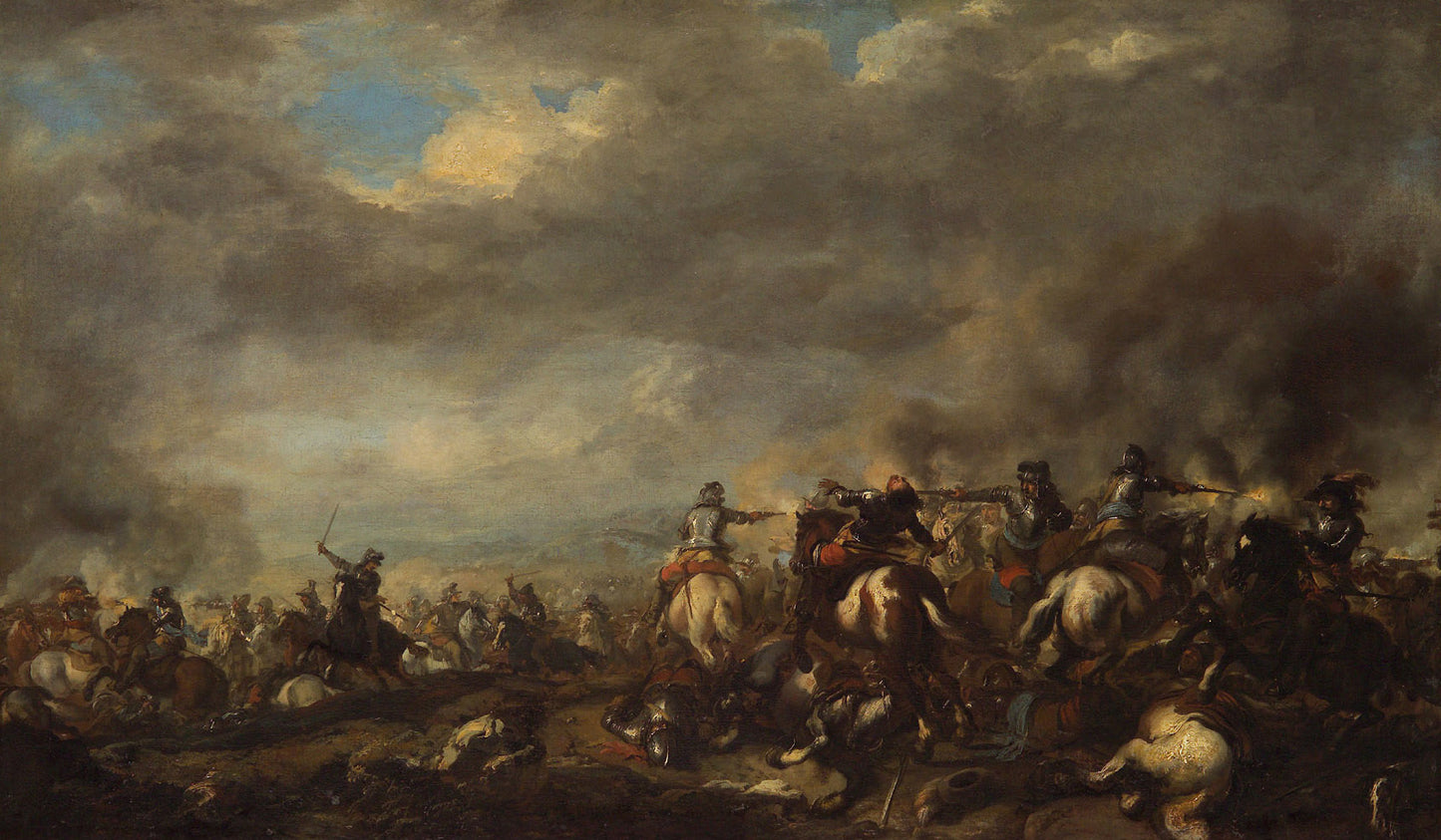 Riders Clash, vintage artwork by Jacques Courtois, 12x8" (A4) Poster