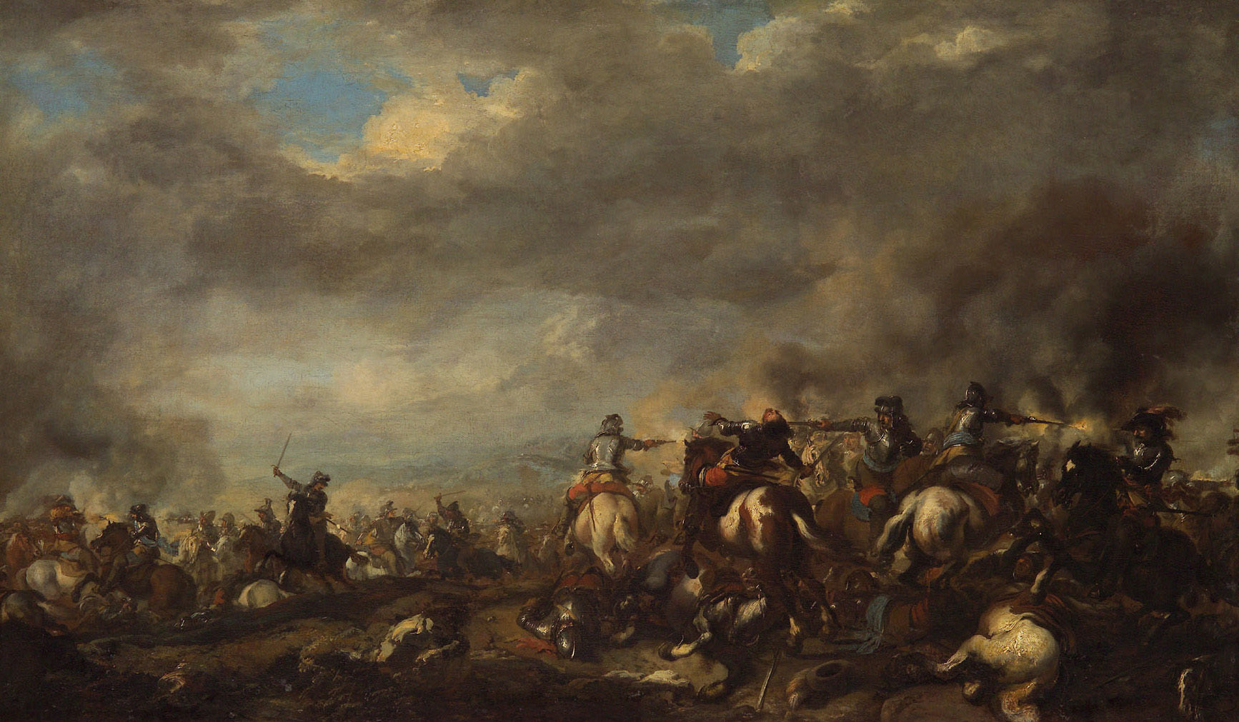 Riders Clash, vintage artwork by Jacques Courtois, 12x8" (A4) Poster