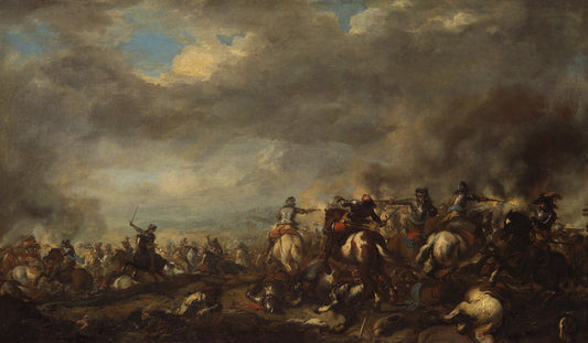 Riders Clash, vintage artwork by Jacques Courtois, 12x8" (A4) Poster