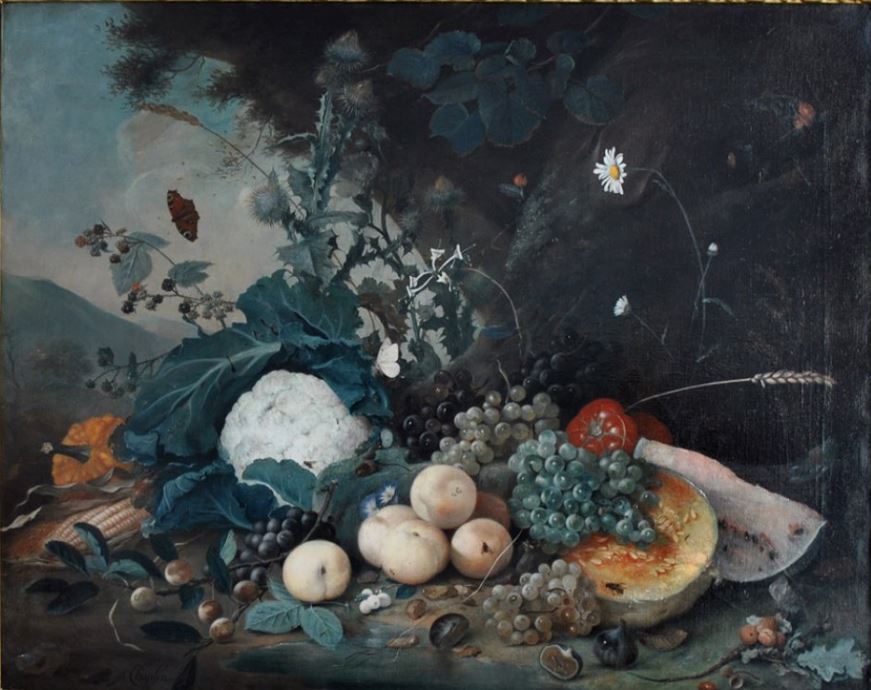 Large Still Life with Fruit and Vegetables by Arthur Chaplin,A3(16x12")Poster
