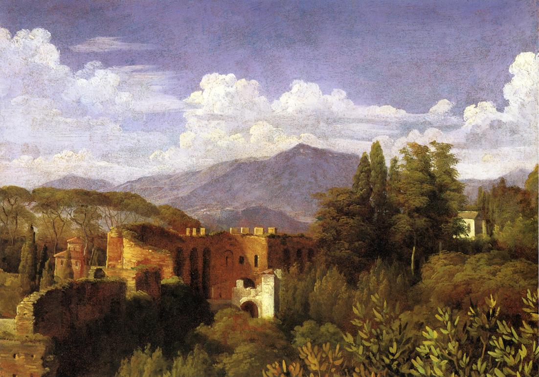View from the Villa Medici, vintage artwork by Francois-Edouard Picot, 12x8" (A4) Poster