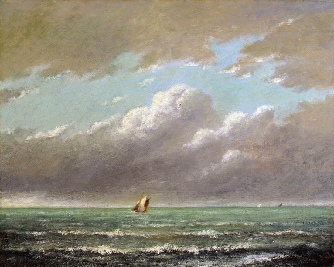 Seascape at Cayeux, vintage artwork by Jules Dupre, A3 (16x12") Poster Print