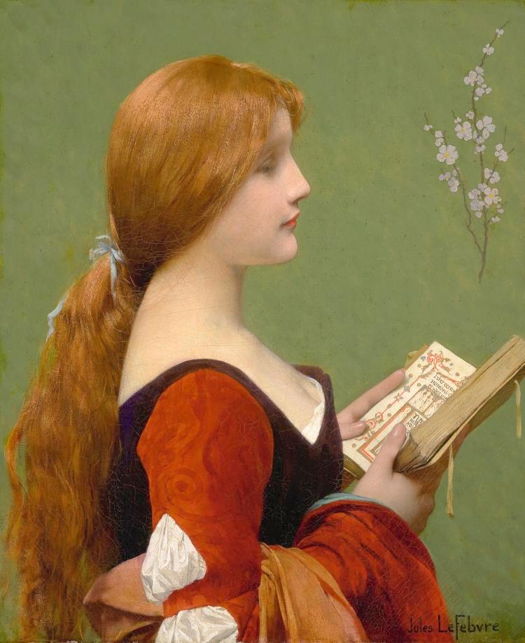 Jeanne la Rousse, vintage artwork by Jules Joseph Lefebvre, 12x8" (A4) Poster