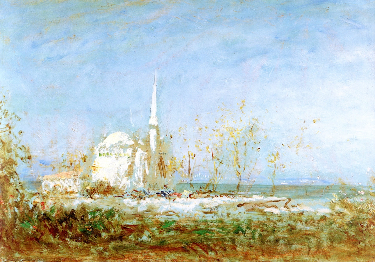 Martigues la mosquee, vintage artwork by Felix-Francois-Georges-Philbert Ziem, 12x8" (A4) Poster