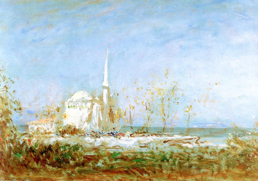 Martigues la mosquee, vintage artwork by Felix-Francois-Georges-Philbert Ziem, 12x8" (A4) Poster