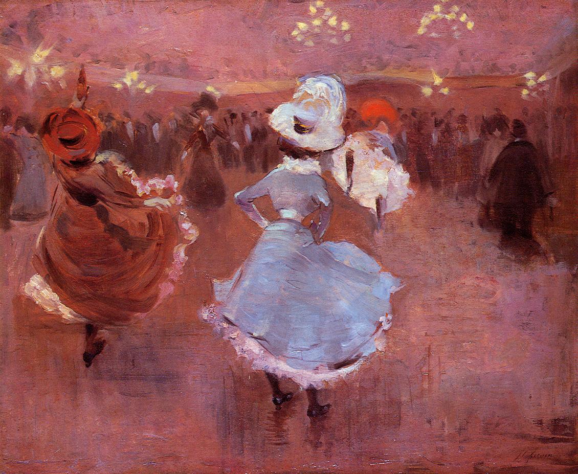 Can-Can Dancers, vintage artwork by Jean-Louis Forain, 12x8" (A4) Poster
