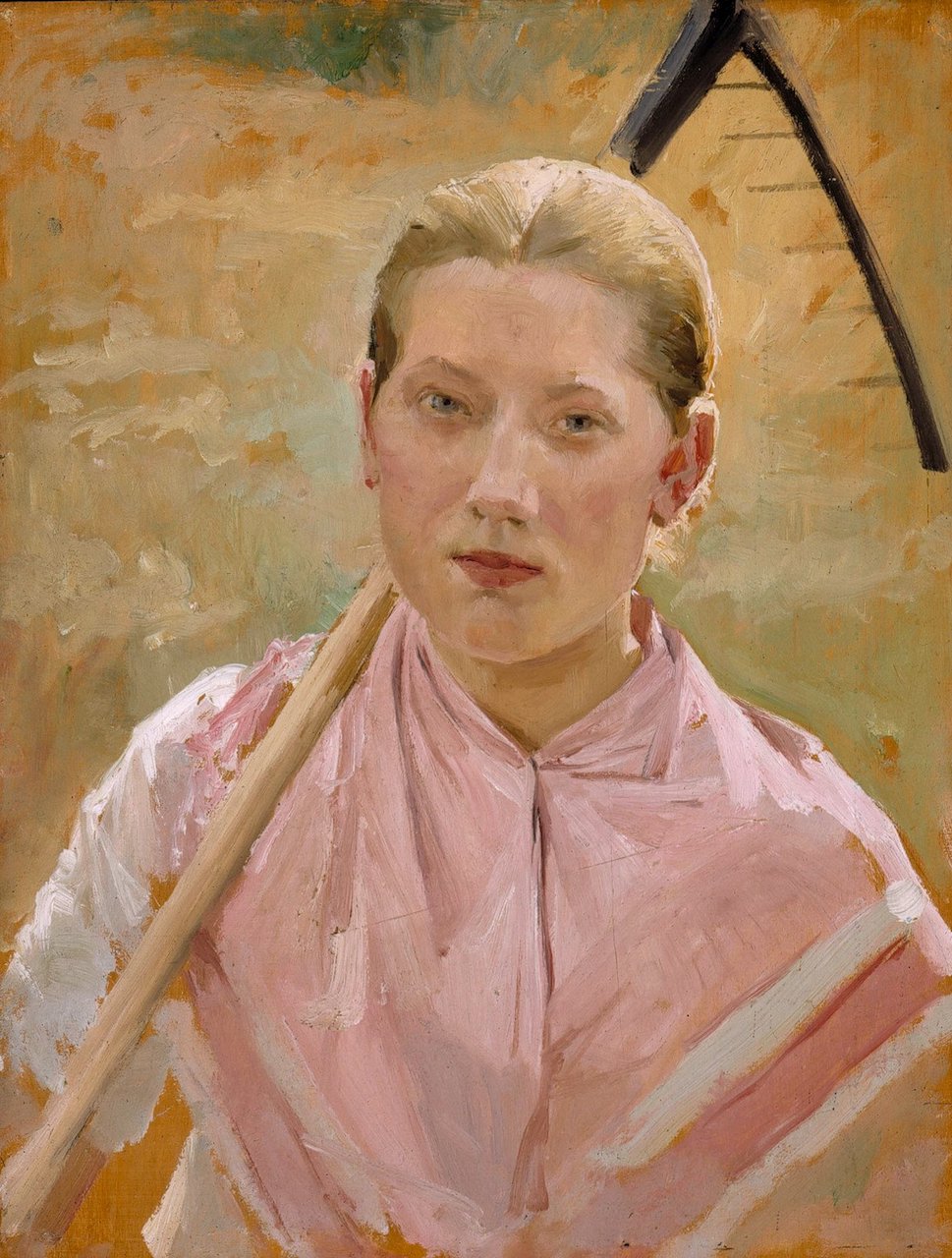 Girl with a Rake, Study for August by Albert Edelfelt,A3(16x12")Poster
